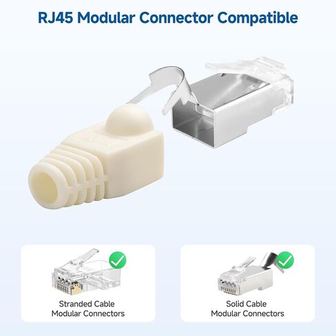كابل ماترز 200 حزمة من أحذية تخفيف الضغط Cat6 / Cat5e RJ45، حذاء RJ45، حذاء Cat6، حذاء CAT6 Ethernet باللون الأسود، يناسب كابلات إيثرنت مقاس 6.4 مم (0.25 بوصة) in Saudi Arabia