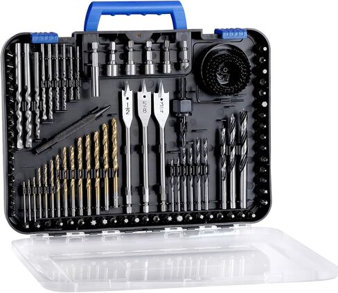 AVID POWER Drill Bit Set, Titanium Twist Brad Point Driver Bits, Drill and Screwdriver Bits Combo Kit with Case for Metal, Wood, Concrete and Masonry, 100 Pieces in Kuwait