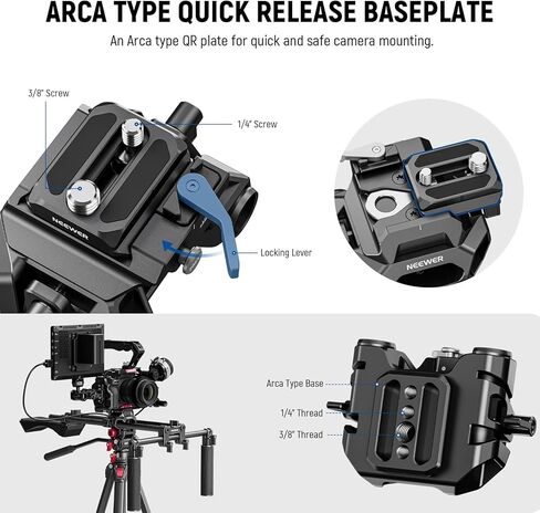 مجموعة ألعاب الكتف العالمية لـ NEWER ، 16 "/40 سم تم تمديد 15 مم دعم كاميرا لدعم القضيب لكاميرا DSLR لصناعة الأفلام ، متوافقة مع SmallRig متابعة التركيز/دعم العدسة/مربع غير لامع ، SR004 in Saudi Arabia