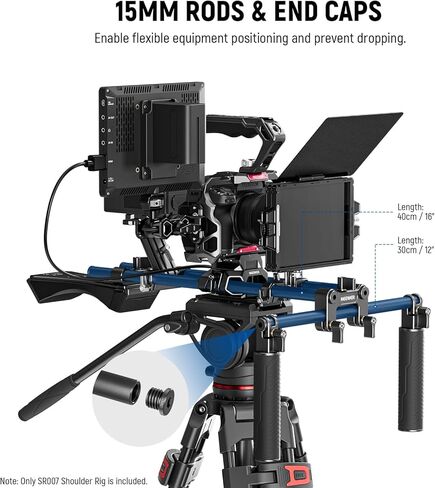 مجموعة ألعاب الكتف العالمية لـ NEWER ، 16 "/40 سم تم تمديد 15 مم دعم كاميرا لدعم القضيب لكاميرا DSLR لصناعة الأفلام ، متوافقة مع SmallRig متابعة التركيز/دعم العدسة/مربع غير لامع ، SR004 in Saudi Arabia