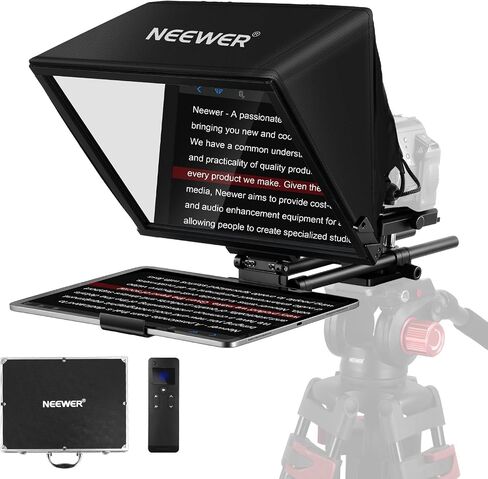 Neewer Teleprompter X14 II مع RT113 التحكم عن بُعد والتطبيق ، 14 بوصة Beamsplitter ، المفاجئة القابلة للتعديل الرأسية في لوحة QR متوافقة مع 501PL iPhone ipad tablet camera camcorder ، Assembly Free in Kuwait
