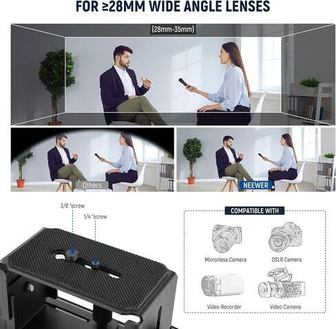 Neewer Teleprompter X14 III مع RT113 التحكم عن بُعد/التطبيق ، 45 ° TILT 14 "Beamsplitter جميع الإطار المعدني تم ترقية الكاميرا Mount QR لوحة متوافقة مع Manfrotto 501PL لـ iPhone iPad DSLR in Kuwait