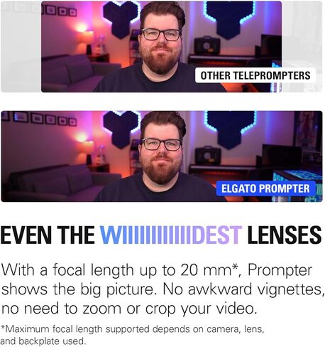 مجموعة جبل القطب Elgato Prompter - Premium Teleprompter + Clamp القابلة للتمديد القابلة للتمديد (حتى 125 سم/49 بوصة) ، متوافقة مع DSLR ، كاميرا الويب ، والهاتف الذكي ، مثالية للبث ومكالمات الفيديو ، ويعمل مع Mac/PC in Kuwait