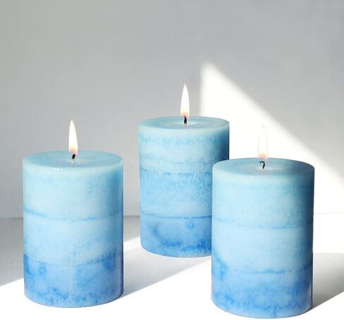 Pillar Candles, Scented Candle, Set of 3 Vanilla Cupcake Aromatherapy Candles for Home Scented, Woman Gifts, Bathroom, Spa, Wedding (3 × 6") in Saudi Arabia
