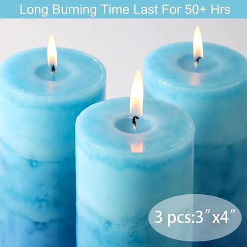 Pillar Candles, Scented Candle, Set of 3 Vanilla Cupcake Aromatherapy Candles for Home Scented, Woman Gifts, Bathroom, Spa, Wedding (3 × 6") in Saudi Arabia