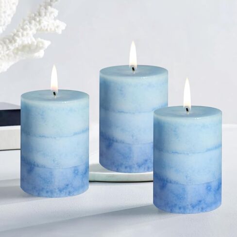 Pillar Candles, Scented Candle, Set of 3 Vanilla Cupcake Aromatherapy Candles for Home Scented, Woman Gifts, Bathroom, Spa, Wedding (3 × 6") in Saudi Arabia