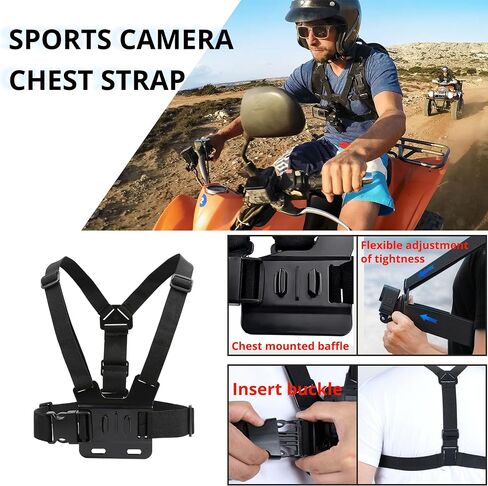 lifelimit Accessories 62 in 1 Accessories Starter Kit Compatible with All Gopro Hero 13/12/11/10/9/8 max Fusion/Session/HD Black White Silver AKASO APEMAN Campark SJCAM in Kuwait