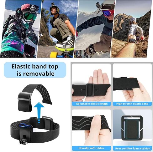 lifelimit Accessories 62 in 1 Accessories Starter Kit Compatible with All Gopro Hero 13/12/11/10/9/8 max Fusion/Session/HD Black White Silver AKASO APEMAN Campark SJCAM in Kuwait