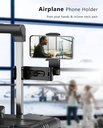 MiiKARE Airplane Travel Essentials Phone Holder, Universal Handsfree Phone Mount for Flying with 360 Degree Rotation, Accessory for Airplane, Travel Must Haves Phone Stand for Desk, Tray Table in Saudi Arabia