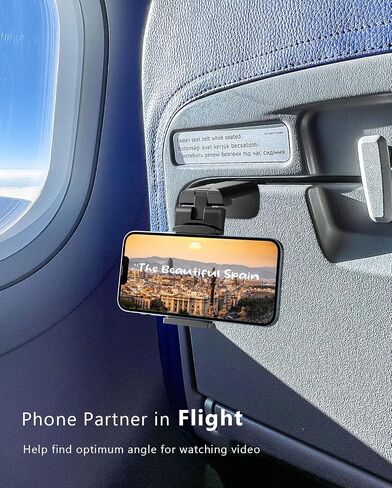 MiiKARE Airplane Travel Essentials Phone Holder, Universal Handsfree Phone Mount for Flying with 360 Degree Rotation, Accessory for Airplane, Travel Must Haves Phone Stand for Desk, Tray Table in Saudi Arabia