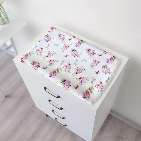 Changing Pad Cover for Girls 2 Pack, Lovely Print Soft Diaper Change Table Sheets, Fit 32"x16" Contoured Pad, Comfy Cozy 2-Pack Cradle Sheets,Floral in Saudi Arabia
