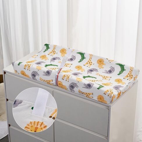 TILLYOU Changing Pad Cover Set in Soft Jersey Material Diaper Changing Table Sheets - Fits 32"/34''x16 Contoured Pad for Babies,Peachy Pink & Lt Gray in Kuwait