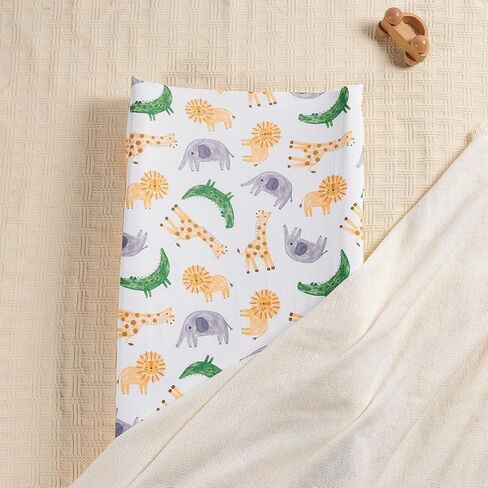 TILLYOU Changing Pad Cover Set in Soft Jersey Material Diaper Changing Table Sheets - Fits 32"/34''x16 Contoured Pad for Babies,Peachy Pink & Lt Gray in Kuwait