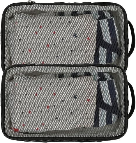 Baby Diaper Bag Organizer Pouches - 2 Pack Waterproof Pod Hanging Diaper Bag Mesh Bag Reusable, Washable or Baby Cloth Diapers (Black&White) in Kuwait