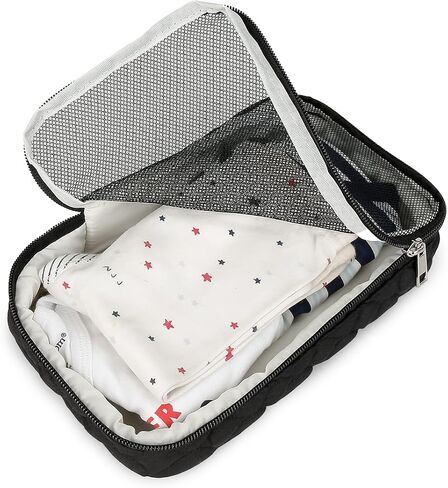 Baby Diaper Bag Organizer Pouches - 2 Pack Waterproof Pod Hanging Diaper Bag Mesh Bag Reusable, Washable or Baby Cloth Diapers (Black&White) in Kuwait