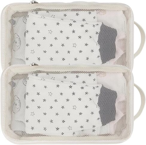 Baby Diaper Bag Organizer Pouches - 2 Pack Waterproof Pod Hanging Diaper Bag Mesh Bag Reusable, Washable or Baby Cloth Diapers (Black&White) in Kuwait