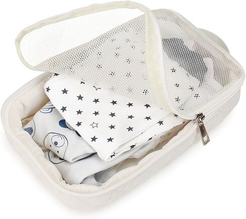 Baby Diaper Bag Organizer Pouches - 2 Pack Waterproof Pod Hanging Diaper Bag Mesh Bag Reusable, Washable or Baby Cloth Diapers (Black&White) in Kuwait