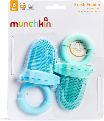 Munchkin Baby Feeder for Fresh Food and Fruit, 2 Pack, Blue/Mint in Saudi Arabia