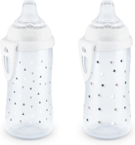 NUK Active Sippy Cup, 10 oz, 2 Pack, 12+ Months, Timeless Collection, Amazon Exclusive in Saudi Arabia