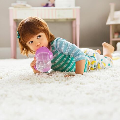 Munchkin أي أكواب Sippy زاوية للأطفال الصغار ، كوب قش مرجح للانسكاب مع مقابض انتقالية للأطفال 6 أشهر وما فوق ، 2 عبوة ، أزرق/أخضر in Kuwait