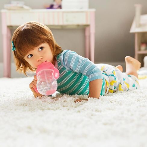 Munchkin أي أكواب Sippy زاوية للأطفال الصغار ، كوب قش مرجح للانسكاب مع مقابض انتقالية للأطفال 6 أشهر وما فوق ، 2 عبوة ، أزرق/أخضر in Kuwait