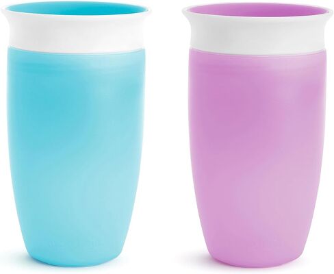 Munchkin Sippy Cups for Toddlers 1-3, Spill Proof Miracle 360 Cup, 10 Ounce, 2 Pack, Green/Blue in Saudi Arabia