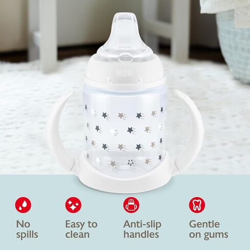 Nuk Learner Cup ، 6+ أشهر ، مجموعة خالدة ، Amazon الحصري ، 5 أوقية ، حزمة 2 - BPA مجانية ، كأس Sippy Proply in Kuwait