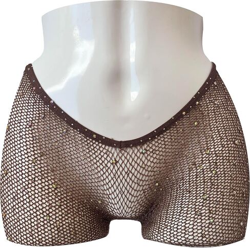 V-Cut Skintone Glitter Fishnet Stockings | VCut Carnival Tights for Black and Brown Skin Women | GB2022 One Size in Saudi Arabia