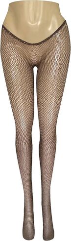 V-Cut Skintone Glitter Fishnet Stockings | VCut Carnival Tights for Black and Brown Skin Women | GB2022 One Size in Saudi Arabia