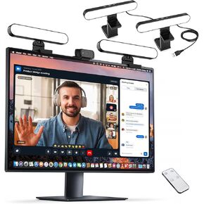 yAyusi Dual-lamp Video Conference Lighting, LED Streaming Light with Remote and Touch Control, Zoom Lighting for Computer,Webcam Laptop Monitor Ring Light for Video Calls/Zoom Meetings/Video Recording