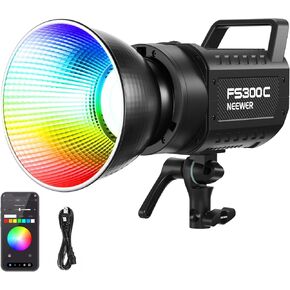 NEEWER FS150B LED Video Light 2.4G/APP Control,130W Bi Color COB Silent Photography Continuous Output Lighting with 4 Types Precise Dimming, 72000lux/1m, 2700K-6500K, CRI 97+,12 Effects, Bowens Mount