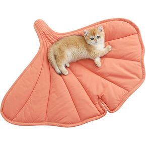 30 X 20 Inch Leaf Shaped Cotton Cat Bed Pad, Warming Cat and Dog Bed Mat, Pet Warming Pad for Cats, Cat Warmer Mat for Feral and Indoor Cats, 2024 Enlarged and Thickened Cat Leaf Beds