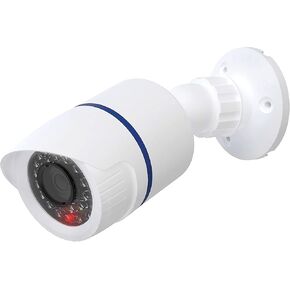 WALI Dummy Fake Simulated Surveillance Security CCTV Dome Camera Indoor Outdoor with One LED Light, Warning Security Alert Sticker Decal (TC-W8), 8 Packs, White