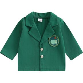 Baby Boy Jacket Toddler Golf Clothes Long Sleeve Lapel Button Down Top Infant First Birthday Outfit Spring Golf Coat