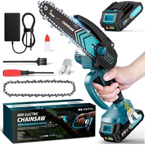 Mini Chainsaw, 6 Inch Mini Chainsaw Cordless, Portable Electric Chainsaw, for Wood Cutting, Tree Trimming, Courtyard, Household, and Garden