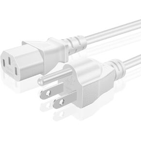 سلك طاقة عالمي TNP (10 أقدام) - NEMA 5-15P إلى IEC320C13 مقبس توصيل سلك كابل الطاقة - أبيض in Kuwait