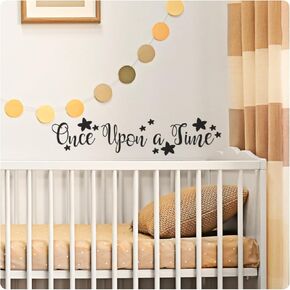 My Vinyl Story - Once Upon a time - Large Girl Nursery Decor Wall Decal Quote Removable Vinyl Art Decorations Stickers for Children Baby Kids Boy Girl Bedroom Gift 32x7 inches