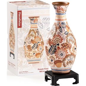 Unique Flower Vase - 3D Puzzle Vase for Adults to Flower Arrangement and Home Decoration Made by 160 Curved and Translucent Plastic Puzzle Pieces - Summer Blossom [S1041] in Kuwait