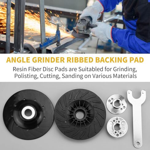 Angle Grinder Backing Pad, 4.5" x 5/8"-11 2PCS Angle Grinder Ribbed Backing Pad Resin Fiber Disc for Grinding Polishing Sanding Woodworking, 4-1/2" x 5/8"-11 in Kuwait