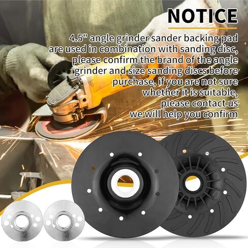 Angle Grinder Backing Pad, 4.5" x 5/8"-11 2PCS Angle Grinder Ribbed Backing Pad Resin Fiber Disc for Grinding Polishing Sanding Woodworking, 4-1/2" x 5/8"-11 in Kuwait