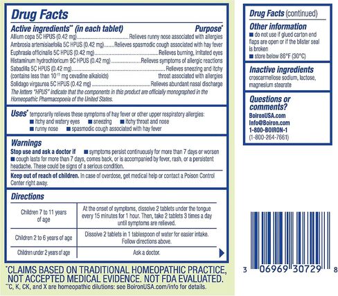 Boiron AllergyCalm Kids Tablets for Relief from Allergy and Hay Fever Symptoms of Sneezing, Runny Nose, and Itchy Eyes or Throat - 60 Count in Saudi Arabia