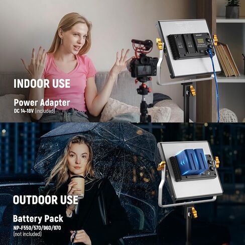 Neewer 2 Packs Dimmable Bi-Color 480 LED Video Light and Stand Lighting Kit Includes: 3200~5600K CRI 96+ LED Panel with U Bracket, 75 inches Light Stand for YouTube Studio Photography, Video Shooting in Saudi Arabia