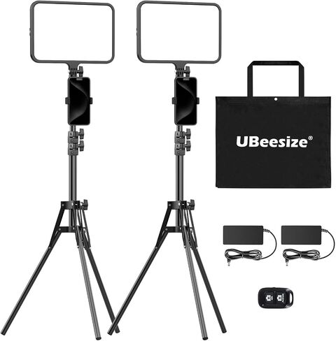 UBeesize 2 Pack LED Video Light Kit, Photography Lighting, 13" Studio Lights with 65" Tripod Stand and Phone Holders, Podcast Lighting for Video Recording, Make up, Live Streaming, Tiktok, YouTube in Saudi Arabia