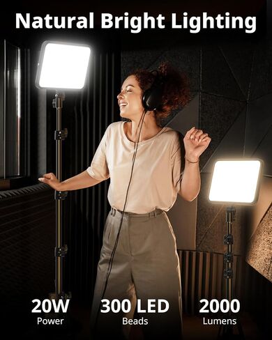 UBeesize 2 Pack LED Video Light Kit, Photography Lighting, 13" Studio Lights with 65" Tripod Stand and Phone Holders, Podcast Lighting for Video Recording, Make up, Live Streaming, Tiktok, YouTube in Saudi Arabia