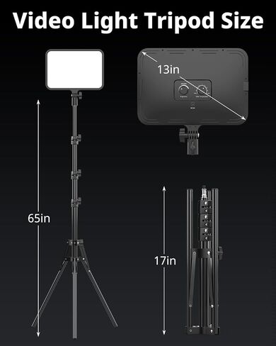 UBeesize 2 Pack LED Video Light Kit, Photography Lighting, 13" Studio Lights with 65" Tripod Stand and Phone Holders, Podcast Lighting for Video Recording, Make up, Live Streaming, Tiktok, YouTube in Saudi Arabia