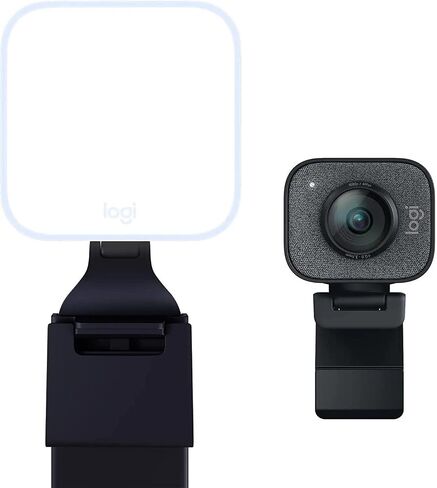 Logitech for Creators Litra Glow Premium LED Streaming Light with TrueSoft, adjustable monitor mount, brightness & color temp settings, desktop app control for PC/Mac - Graphite in Saudi Arabia