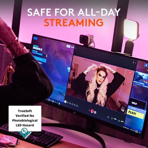 Logitech for Creators Litra Glow Premium LED Streaming Light with TrueSoft, adjustable monitor mount, brightness & color temp settings, desktop app control for PC/Mac - Graphite in Saudi Arabia