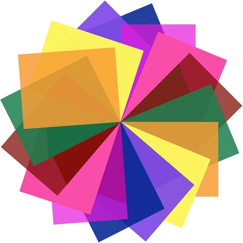 Sakolla 16 Pack Color Correction Gel Light Filter - شفافة ألواح مصرفي إضاءة ألواح ، 8.5 × 11 بوصة ، 8 ألوان in Kuwait