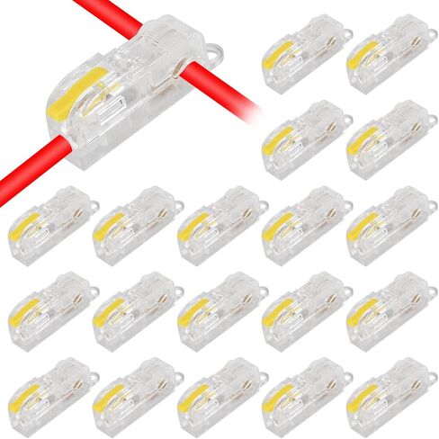 20PCS T-Type Stripping Free Wiring Connector with Fixing Hole Quick Branch Splice Junction Box Lever Wire Connector 32A T2 (1 in 2out Blue) in Saudi Arabia