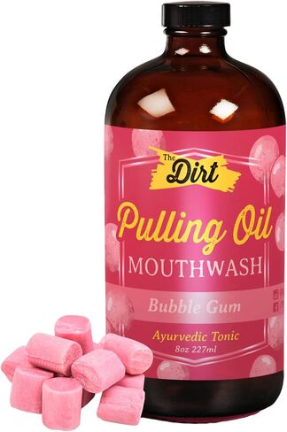 THE DIRT Oil Pulling Mouthwash - Gluten Free - Removes Plaque, Tartar, Bad Breath & Whitens Teeth (Cinna Mint, 8 Ounce) in Saudi Arabia